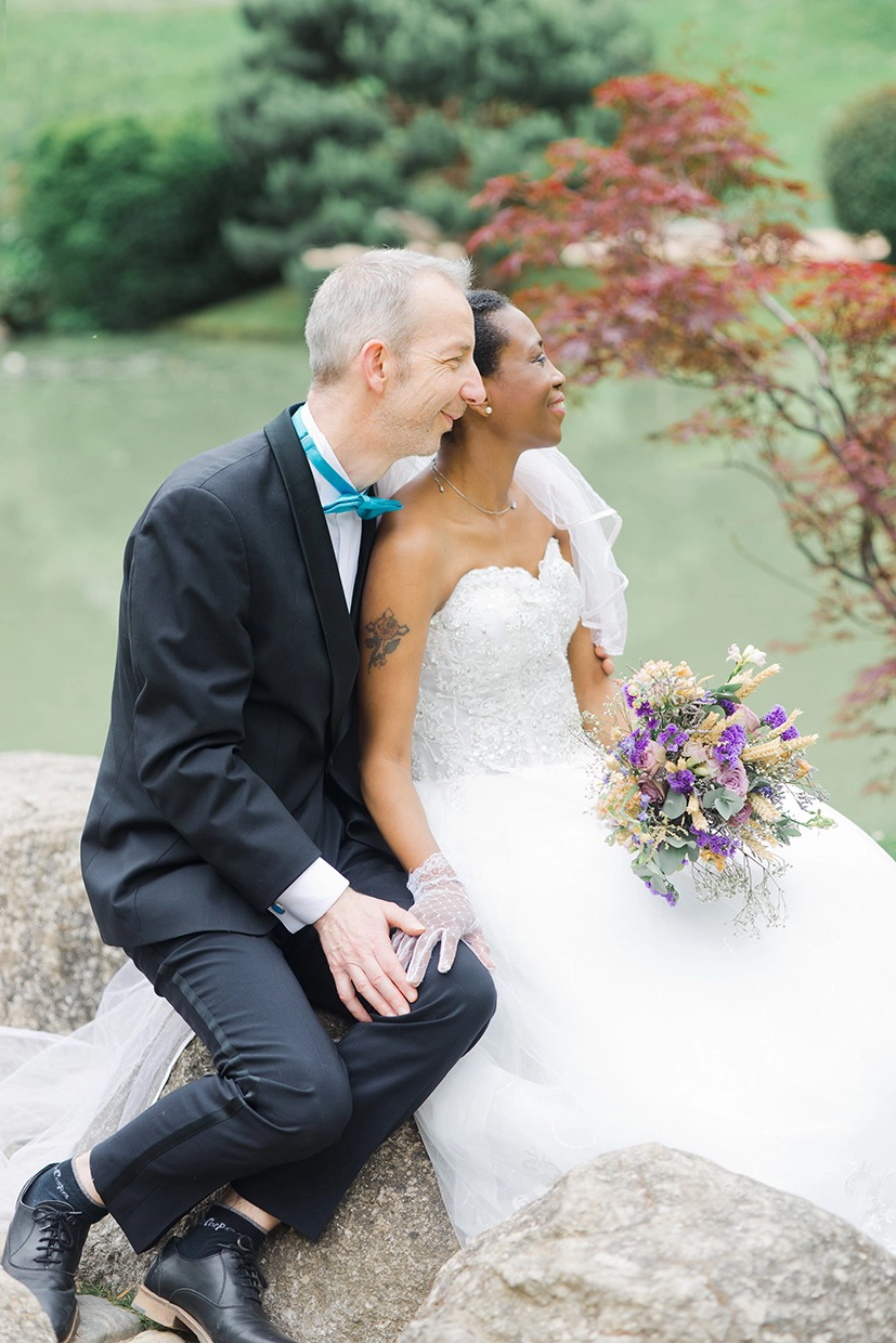Photo d&rsquo;ambiance zen du jardin japonais de Toulouse, cadre photo mariage